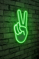 Decoratiune luminoasa LED, Victory Sign, Benzi flexibile de neon, DC 12 V, Verde
