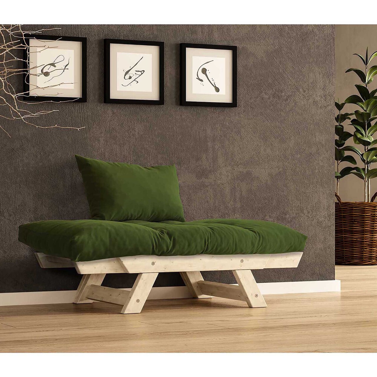 Fotoliu de gradina, Hanah Home, CPT8150-140, Natural/Verde - view 3
