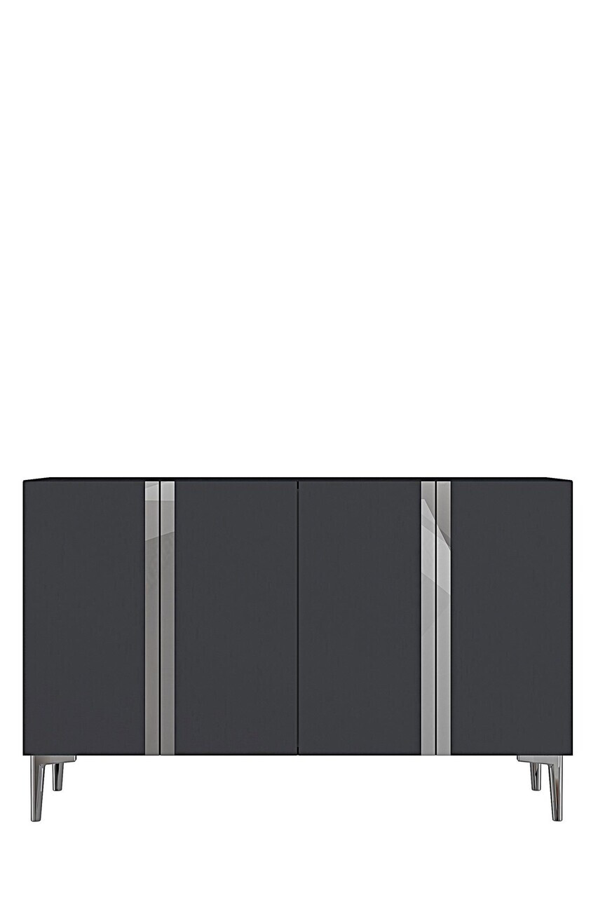 Consola, Hanah Home, Anka 120, 120x75x32 cm, PAL, Antracit / Argintiu — imaginea 5