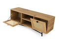 Comoda TV, Kalune Design, Begonya 140, 140x60x40 cm, Stejar / Negru