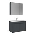 Set Dulap de Baie cu Chiuvetă și Oglindă (2 Piese), Hanah Home, Tivoli 85, Antracit mat
