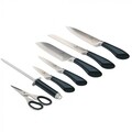 Set 7 cutite cu suport rotativ, Berlinger, Metallic Line Aquamarine Edition, inox/plastic