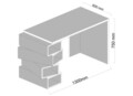 Birou Jenga, Woody Fashion, 130x60x75 cm, alb/maro