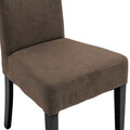 Scaun Ditta, Pakoworld, 45x58x96 cm, textil/lemn masiv de fag, maro deschis/negru
