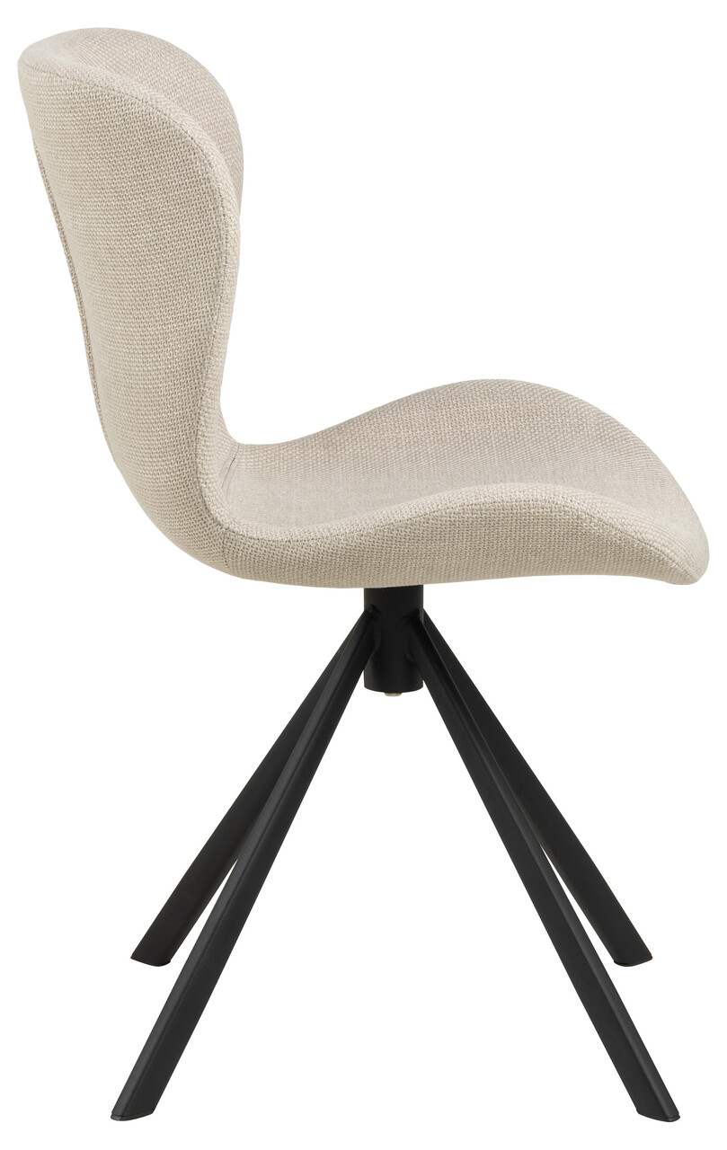 Scaun Batilda -A1, Actona, 46.5x53x81 cm, rotativ, tesatura structurata/otel, bej - view 8