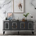 Consola, Olivia, Karya, 150x40x79 cm, PAL , Antracit / Argintiu