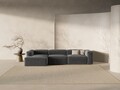 Coltar stanga 4 locuri, Bergamo, Cosmopolitan Design, 344x152x70 cm, tesatura structurata, grafit
