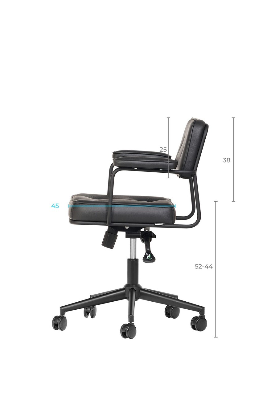 Scaun de birou, Hanah Home, Jupi 60, 60x87x60 cm, Metal, Negru