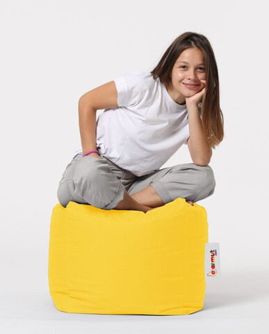 Taburet puf, Square Pouf, Ferndale, 45×45 cm, poliester impermeabil, galben 45x45 imagine model 2022