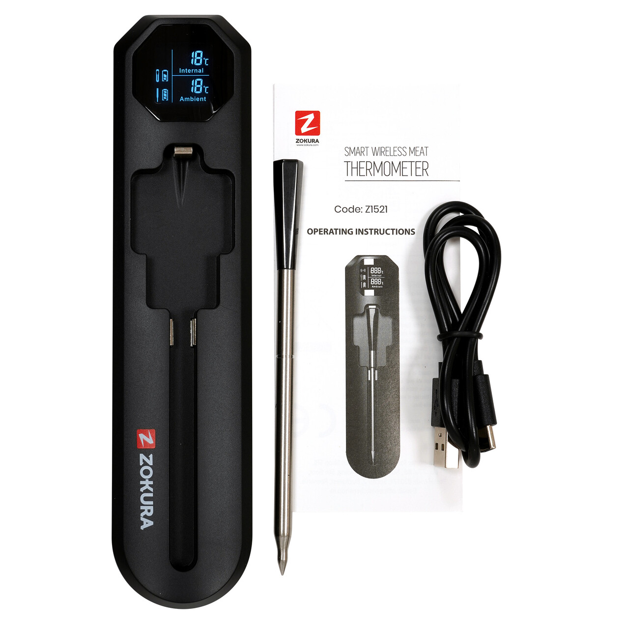 Termometru inteligent wireless pentru carne - Zokura - imagine 3