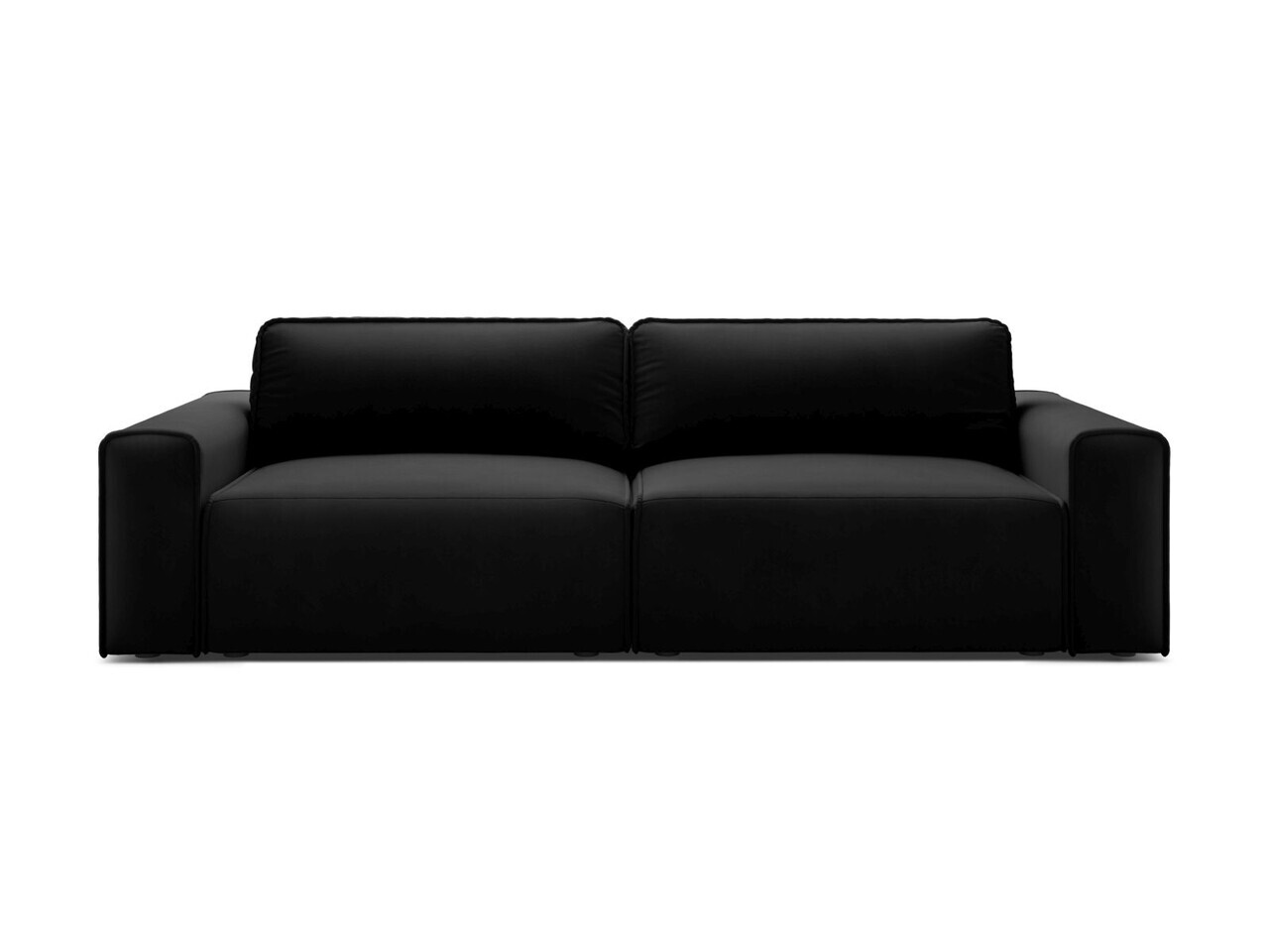 Canapea extensibila 3 locuri, Victor, Micadoni Home, 246x100x83 cm, catifea, negru