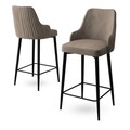 Set scaun de bar (2 bucăți), Charlotte, Enox, Metal, Cappuccino / Negru