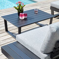 Set mobilier pentru exterior, 4 piese Alora, 235x235x65 cm, aluminiu/poliester, negru/gri