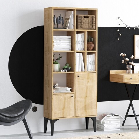 Biblioteca, emerald, castor 393mrd1233, 60 x 175 x 30 cm, pal melaminat, stejar