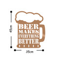 Decoratiune de perete, Beer, Metal, Dimensiune: 35 x 45 cm, Cupru