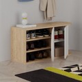 Pantofar, Decortie, Nova Shoe Bench, 104x50x37 cm, PAL, Stejar / Alb