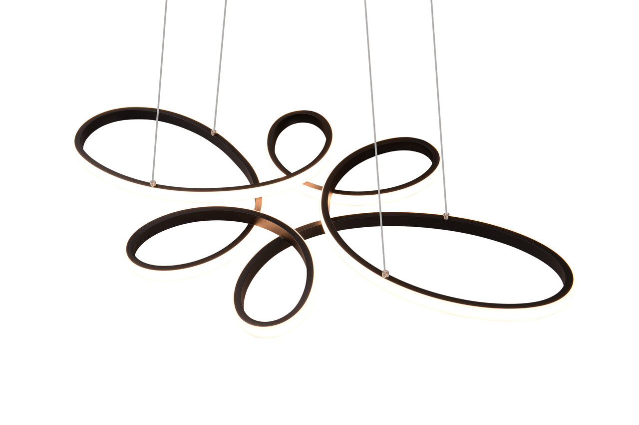 Lustra Fly, TRIO, 83x45.5x150 cm, 32W, 1x SMD, metal, negru mat