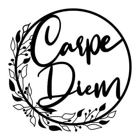Decoratiune de perete, carpe diem, tanelorn, 48x48 cm, metal