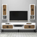 Comoda TV, Hommy Craft, Samba, 180x52x35 cm, Alb/Maro