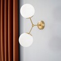 Aplica de perete, Damar - 6341, Opviq, 28 x 15 x 44 cm, 2 x E27, 40W, galben/alb