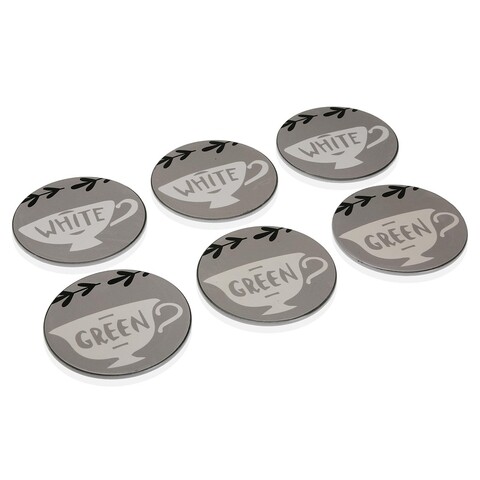 Set 6 suporturi pentru pahare tea time, versa, Ø11.5 cm, polipropilena