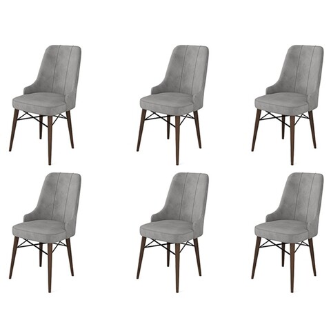 Set de scaune, Charlotte, Pare, Metal, Gri/Maro
