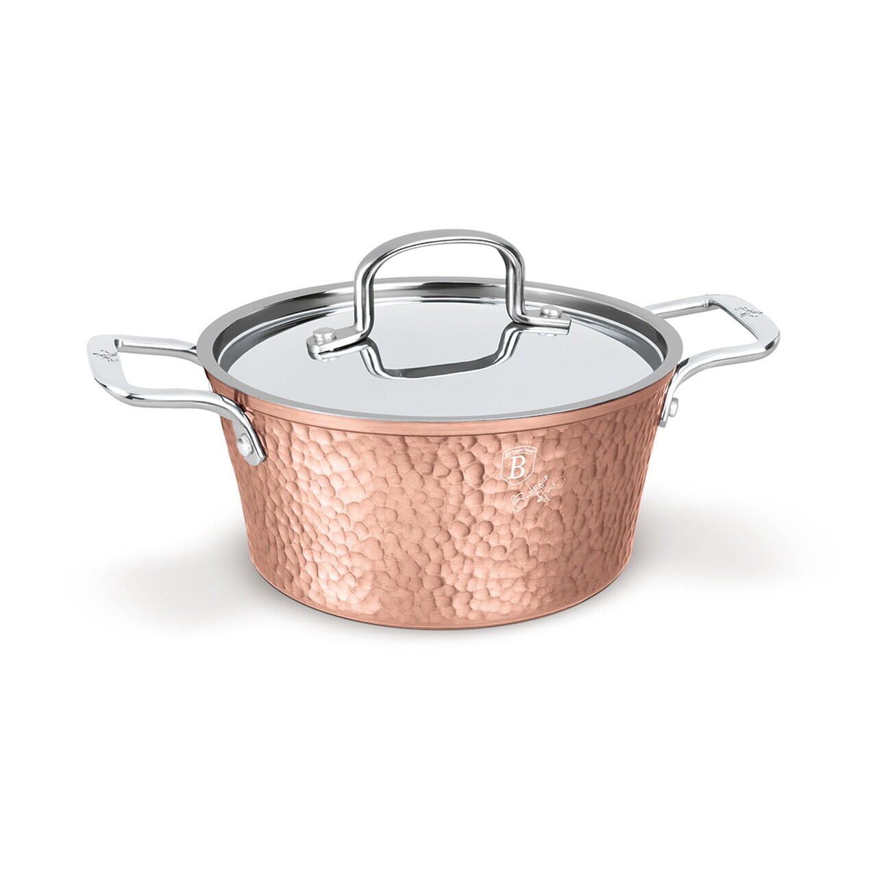 Oala cu capac Berlinger Haus, Hammered Copper, 20 cm, 2.5 L, aluminiu forjat, cupru - view 3