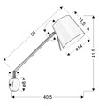 Aplica de perete Killy, Candellux, 40.5 x 41.5 cm, 1 x E27, 40W, negru mat