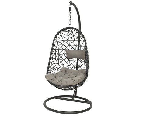 Leagan gradina/terasa Bologna, Decoris, 95×195 cm, rachita, negru 95x195