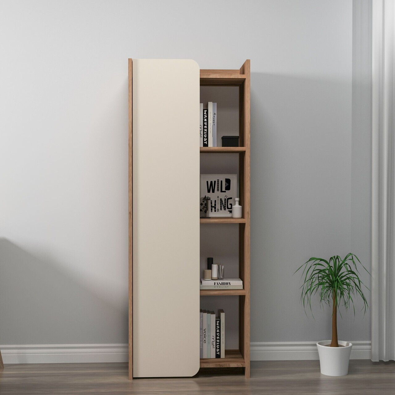Corp biblioteca Hanah Home Suave 60x160x35 cm PAL Nuc / Bej