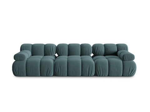 Canapea modulara 3 locuri, Bellis-51, Micadoni Home, 282x94x70 cm, catifea, turcoaz