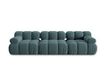 Canapea modulara 3 locuri, Bellis-51, Micadoni Home, 282x94x70 cm, catifea, turcoaz