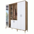 Cuier de perete, Rani, EA129, 180x198.6x37.5 cm, PAL, Nuc/Alb