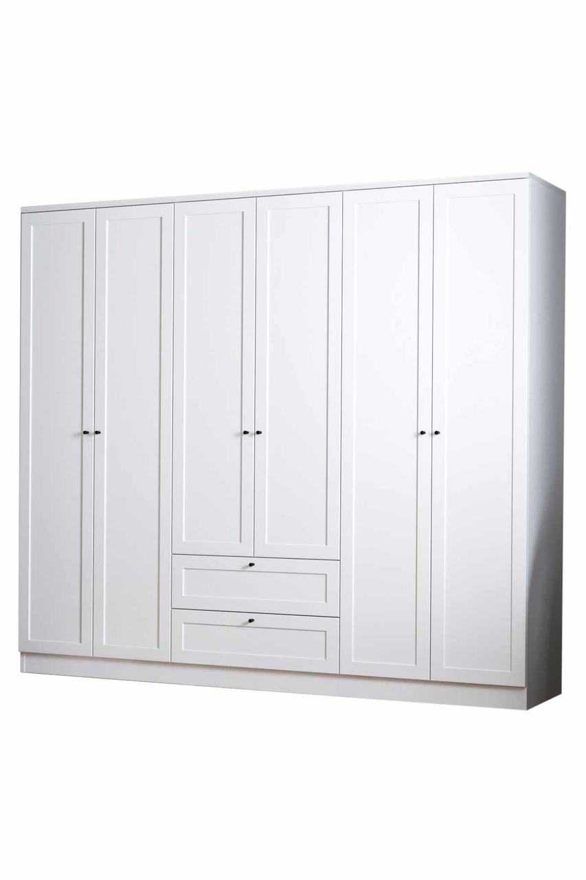 Dulap pentru haine, Hanah Home, Terra 6 210, 205x210x52 cm, Alb - view 10