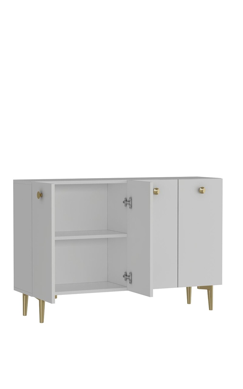 Consola, Hanah Home, Betty, 120x80x29.6 cm, PAL , Alb/Auriu - view 6