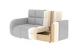 Canapea extensibila 3 locuri ELTAP, Deverio, 154x103x83 cm, lemn/poliester, bej deschis