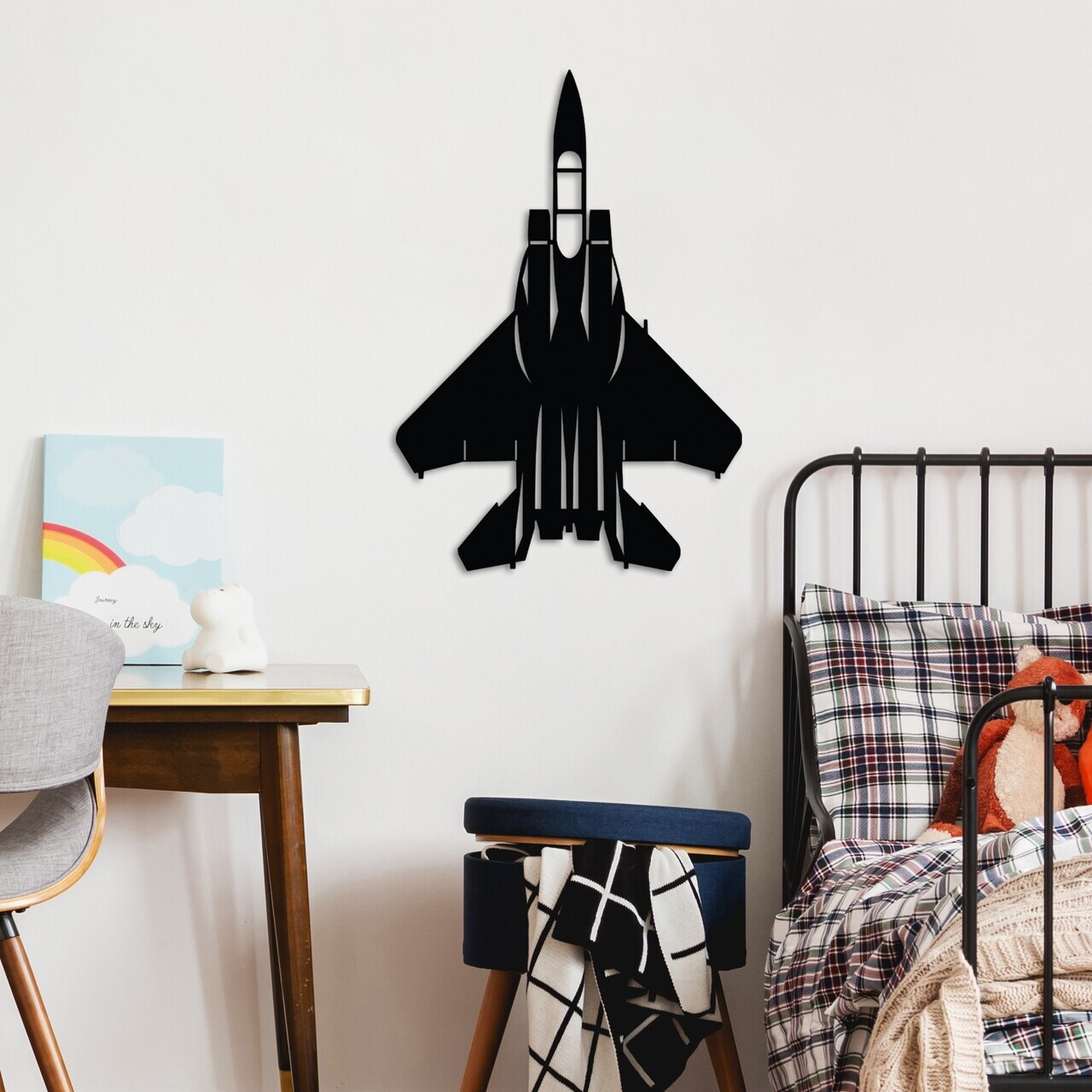 Decoratiune de perete, F-15, Dimensiune: 60 x 42 cm , Negru — imaginea 3