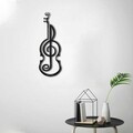 Decoratiune de perete, Violin, Metal, Dimensiune: 50 x 17 cm, Negru