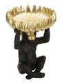 Statueta / figurina decorativa cu tava Monkey, Mauro Ferretti, 23x31.5 cm, polirasina, negru/auriu