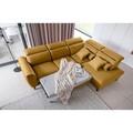Coltar extensibil dreapta 4 locuri ELTAP, RT-45LO, Noble, 255x201x100 cm, lemn/poliester, mustar