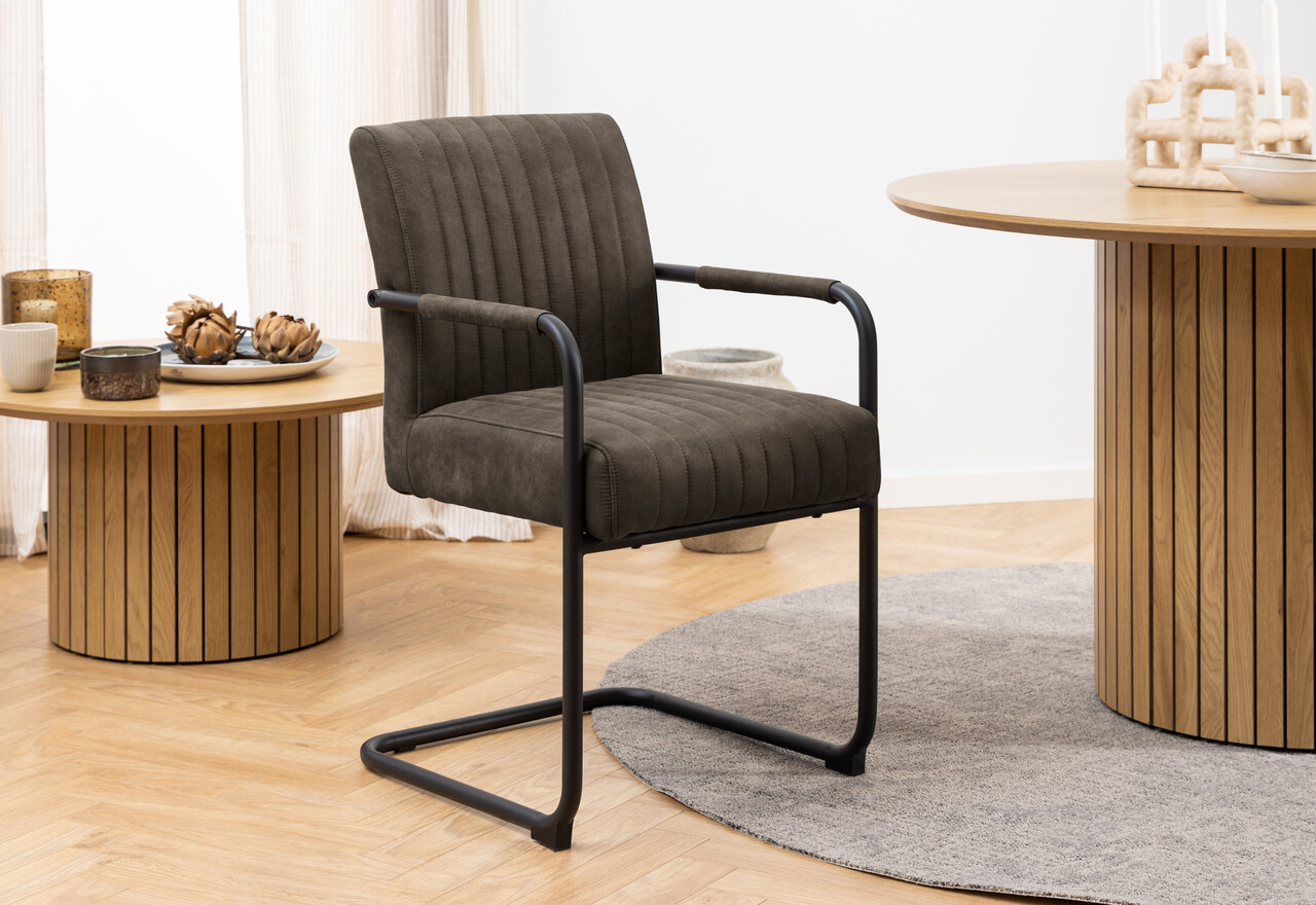 Scaun Adele, Actona, 50.5x64.5x84.5 cm, poliester/otel, antracit - view 6