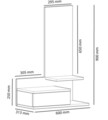 Dulap cu oglinda Rozella, Arnetti, 60 x 31.3 x 90 cm, oak/antracit