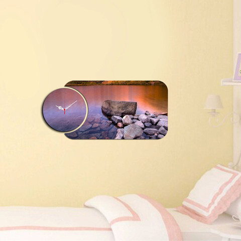 Set ceas si tablou decorativ, yms-82, mdf , dimensiune: 68 x 32 cm, multicolor