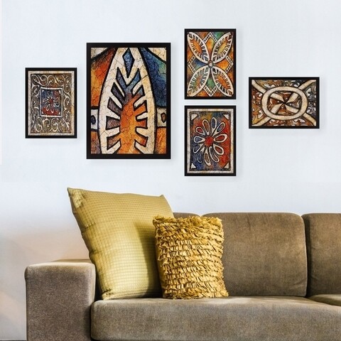 Set 5 tablouri decorative, set_057, lulu, 24x29 cm/34x44 cm, plastic