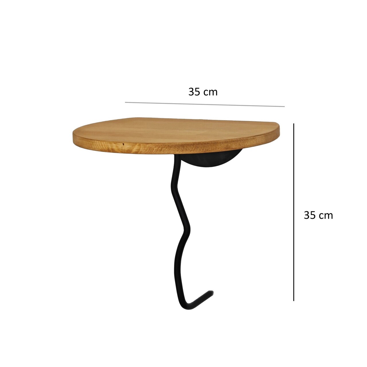 Raft de perete, Neostill, Leo, 35x35 cm, Lemn masiv, Negru / Stejar