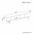 Comoda TV, Odessa, Ramsey, 180x50x29.6 cm, Antracit
