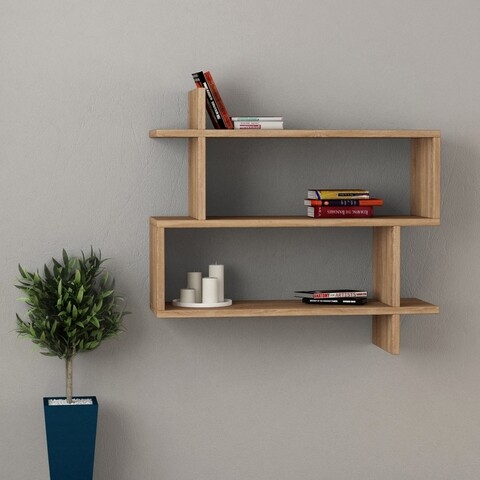Raft de perete Paralel, Decortie, 70x22x65.5 cm, natural Mobilier si saltele