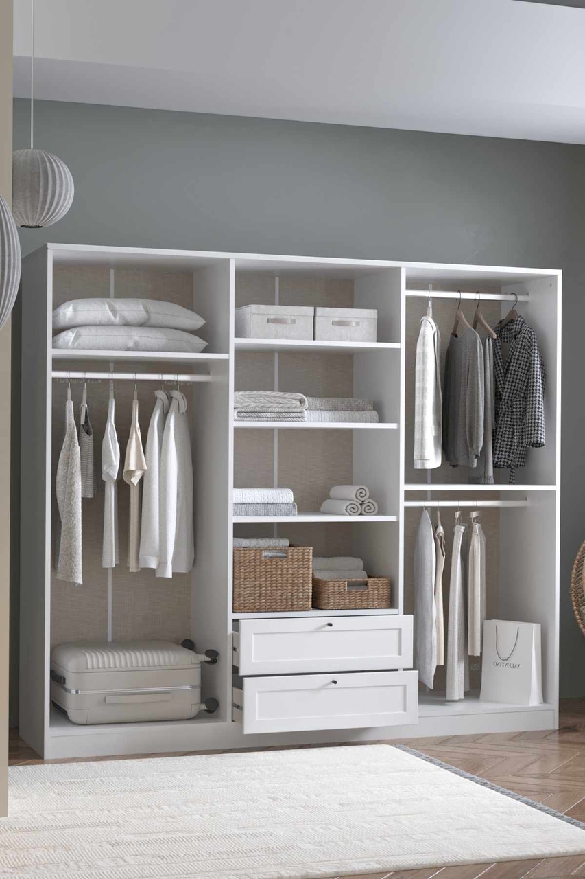 Dulap pentru haine, Hanah Home, Terra 6 182, 205x182x52 cm, Alb - view 5