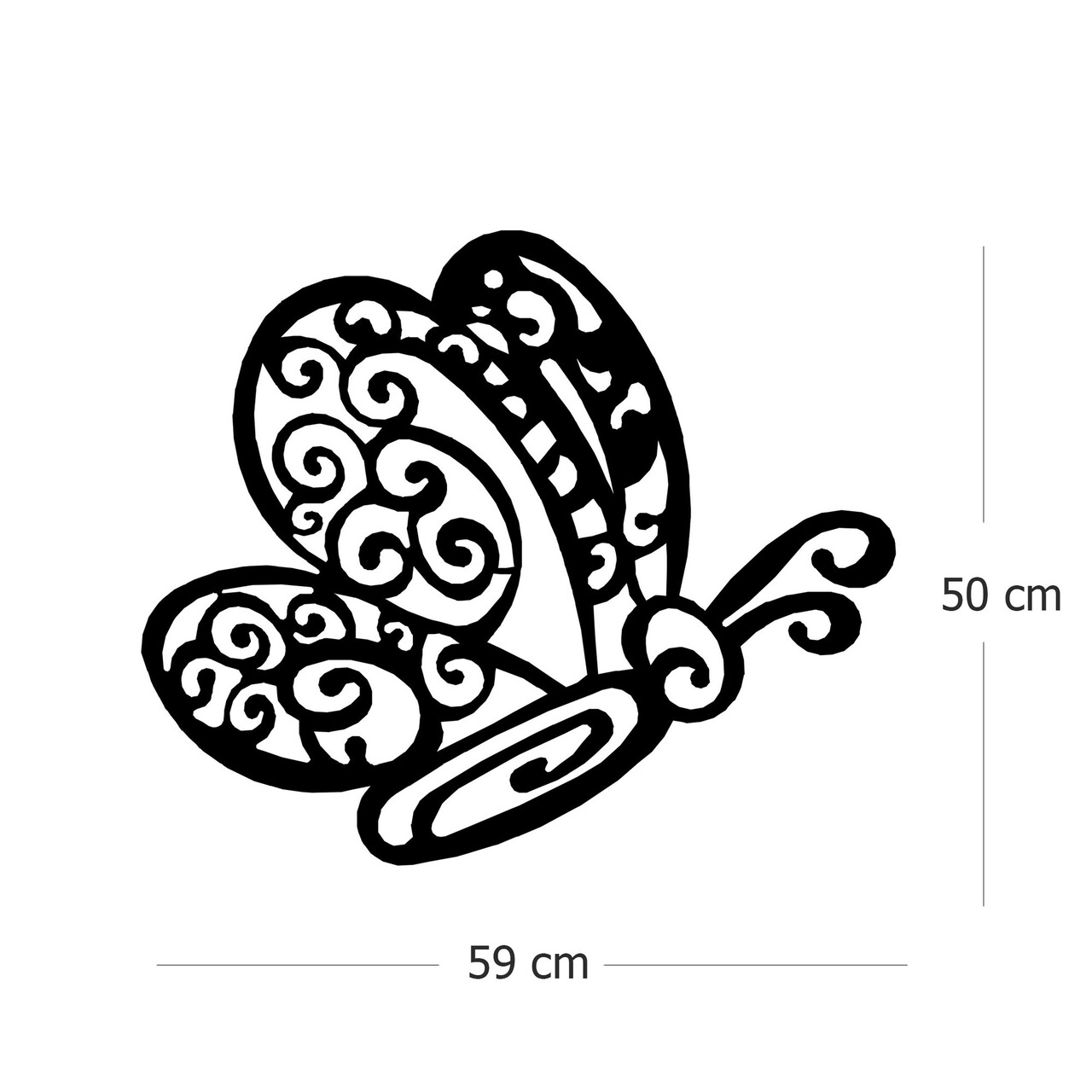 Decoratiune de perete, Kelebek, Dimensiuni: 59 x 50 cm, Negru - view 3