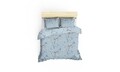 Lenjerie de pat dubla King Quilt(FR) Chicory, Türkiz, 3 piese, 240x220 cm, bumbac ranforce, albastru